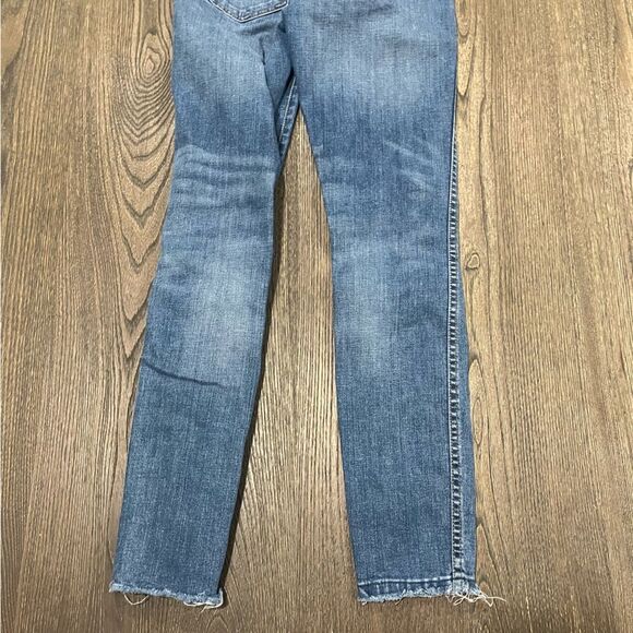 Madewell Medium Wash 9 Inch Mid Rise Ripped Knee Distressed Skinny Jeans Size 25 - Picture 11 of 11
